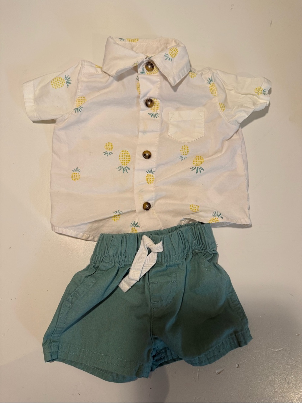 Carter’s Newborn Pineapple Collared Shirt & Shorts Set